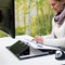 R-Go Read2Write Document Holder, Adjustable Tilt, Black and Frosted