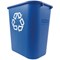 Rubbermaid Medium Recycling Wastebasket , 26 Litre, Blue Rubbermaid Medium Recycling Wastebasket , 26 Litre, Blue