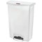 Rubbermaid Slim Jim Pedal Bin Step On Resin 90 Litres White