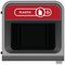Rubbermaid Configure Container with Plastic Recycling Label, 87 Litres, Grey/Red