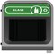 Rubbermaid Configure Container with Glass Recycling Label, 87 Litres, Grey/Green