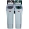 Rubbermaid Slim Jim 2-Stream Recycling Station, General Waste/Mixed Recycling, 2 x 87 Litres, Grey