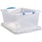 Really Useful Wheeled Box 63.5 Litre Clear Pack of 3