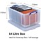 Really Useful Storage Box, 64 Litre, Clear