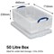 Really Useful Storage Box, 50 Litre, Clear