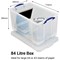 Really Useful Storage Box, 84 Litre, Clear