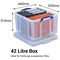 Really Useful Storage Box, 42 Litre, Clear