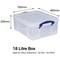 Really Useful Storage Box, 18 Litre, Clear