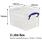 Really Useful Storage Box, 3 Litre, Clear
