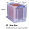 Really Useful Storage Box, 19 Litre, Clear
