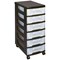 Really Useful Storage Tower, 6 x 7 Litre Drawers, Black/Clear