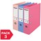 Rexel A4 No.1 Solea Lever Arch Files, 75mm Spine, Plastic, Assorted, Pack of 3