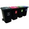 Wheelie Bins With Colour Coded Lids and Recycling Stickers, 240 Litre, Set of 4