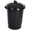 Plastic Dustbin, 80 Litre, Black