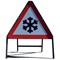 Winter Hazard Snow and Ice Warning Sign, 750mm, Red/White