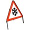 Winter Hazard Snow and Ice Warning Sign, 750mm, Red/White