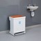 Fire Retardant Steel Sackholder Pedal Bin, 42 Litre, White Body with Orange Lid Fire Retardant Steel Sackholder Pedal Bin, 42 Litre, White Body with Orange Lid
