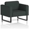 Brixworth Armchair, With Black Legs, In Rivet Fabric, Charcoal