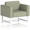 Brixworth Armchair, With White Legs, In Main Line Flax Fabric, Newbury