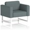 Brixworth Armchair, With White Legs, In Main Line Flax Fabric, Westminster