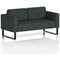 Brixworth 2 Seater Sofa, With Black Legs, In Rivet Fabric, Charcoal