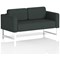 Brixworth 2 Seater Sofa, With White Legs, In Rivet Fabric, Charcoal