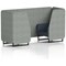 Brixworth 2 Seater Booth, Black Legs, Rivet Fabric, Prime Panels And Crucible Sofa
