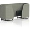 Brixworth 2 Seater Booth, Black Legs, Rivet Fabric, Vitreous Panels And Charcoal Sofa