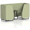 Brixworth 2 Seater Booth with Table, Black Legs, Black Table, Rivet Fabric, Burnish Panels And Sofa