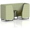 Brixworth 2 Seater Booth with Table, Black Legs, Black Table, Rivet Fabric, Burnish Panels And Olive Sofa