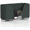 Brixworth 2 Seater Booth with Table, Black Legs, Black Table, Rivet Fabric, Charcoal Panels And Vitreous Sofa