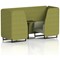 Brixworth 2 Seater Booth with Table, Black Legs, Black Table, Rivet Fabric, Olive Panels And Burnish Sofa