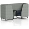 Brixworth 2 Seater Booth with Table, Black Legs, Black Table, Rivet Fabric, Prime Panels And Crucible Sofa