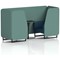 Brixworth 2 Seater Booth with Table, Black Legs, Black Table, Sumi Fabric, Handa Panels And Uto Sofa