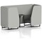 Brixworth 2 Seater Booth with Table, Black Legs, Black Table, Sumi Fabric, Tokyo Panels And Kobe Sofa