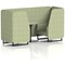 Brixworth 2 Seater Booth with Table, Black Legs, Grey/Black Table, Rivet Fabric, Burnish Panels And Sofa
