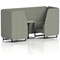 Brixworth 2 Seater Booth with Table, Black Legs, Grey/Black Table, Rivet Fabric, Vitreous Panels And Sofa