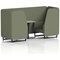 Brixworth 2 Seater Booth with Table, Black Legs, Grey/Black Table, Main Line Flax Fabric, Monument Panels And Sofa