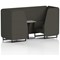 Brixworth 2 Seater Booth with Table, Black Legs, Grey/Black Table, Main Line Flax Fabric, Temple Panels And Sofa