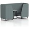 Brixworth 2 Seater Booth with Table, Black Legs, Grey/Black Table, Main Line Flax Fabric, Westminster Panels And Sofa
