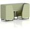 Brixworth 2 Seater Booth with Table, Black Legs, Grey/Black Table, Rivet Fabric, Burnish Panels And Olive Sofa
