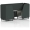 Brixworth 2 Seater Booth with Table, Black Legs, Grey/Black Table, Rivet Fabric, Charcoal Panels And Vitreous Sofa