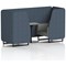 Brixworth 2 Seater Booth with Table, Black Legs, Grey/Black Table, Rivet Fabric, Crucible Panels And Prime Sofa