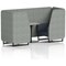 Brixworth 2 Seater Booth with Table, Black Legs, Grey/Black Table, Rivet Fabric, Prime Panels And Crucible Sofa