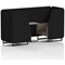 Brixworth 2 Seater Booth with Table, Black Legs, Grey/Black Table, X2 Fabric, Diameter Panels And Theory Sofa