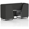Brixworth 2 Seater Booth with Table, Black Legs, Grey/Black Table, Synergy Fabric, Mix Panels And Partner Sofa