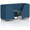 Brixworth 2 Seater Booth with Table, Black Legs, Grey/Black Table, Sumi Fabric, Uto Panels And Handa Sofa