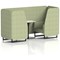 Brixworth 2 Seater Booth with Table, Black Legs, White/Black Table, Rivet Fabric, Burnish Panels And Sofa