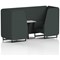 Brixworth 2 Seater Booth with Table, Black Legs, White/Black Table, Rivet Fabric, Charcoal Panels And Sofa