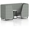 Brixworth 2 Seater Booth with Table, Black Legs, White/Black Table, Rivet Fabric, Prime Panels And Sofa